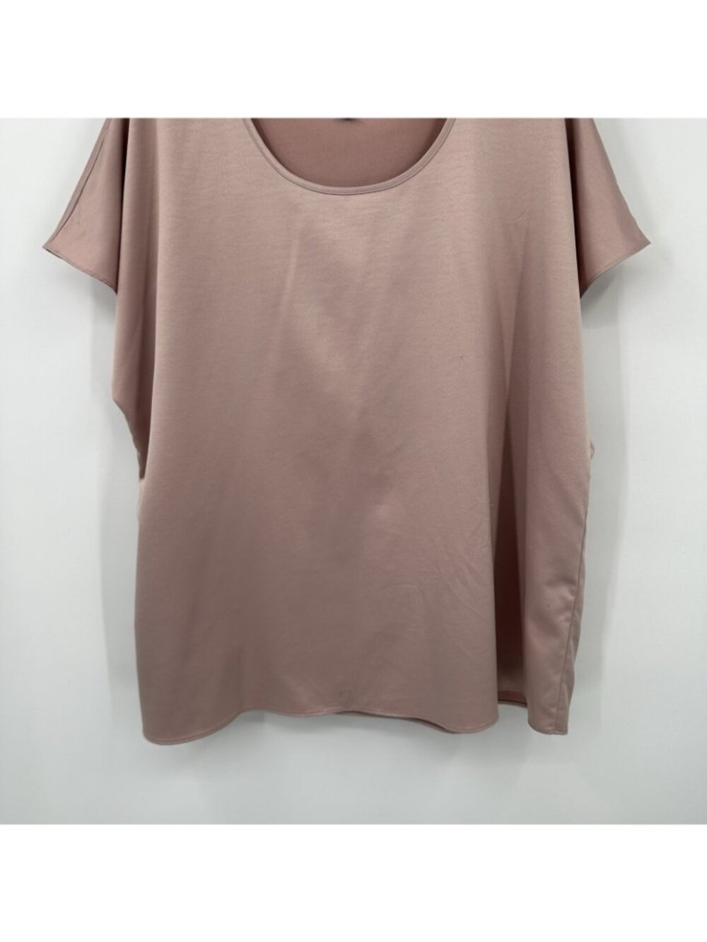 EILEEN FISHER t shirt tee short sleeve satin pink XL lightweight casual summer - Picture 4 of 10